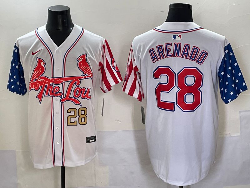Men 2025 St.Louis Cardinals #28 Arenado White a generation of national flags Joint Name Nike MLB Jersey style 2->st.louis cardinals->MLB Jersey